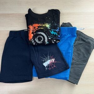 Boy’s Bundle Garanimals Cat & Jack Size 4T Shorts Black, Blue, Gray
